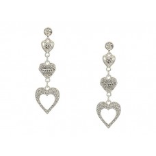 Серьги со стразами Heart Guess